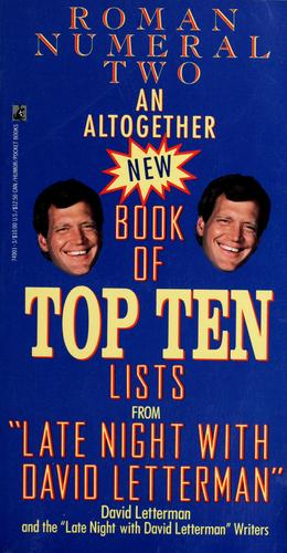 An ALTOGETHER NEW BOOK OF TOP TEN LISTS LATE NIGHT DAVID LETTERMAN (1991)