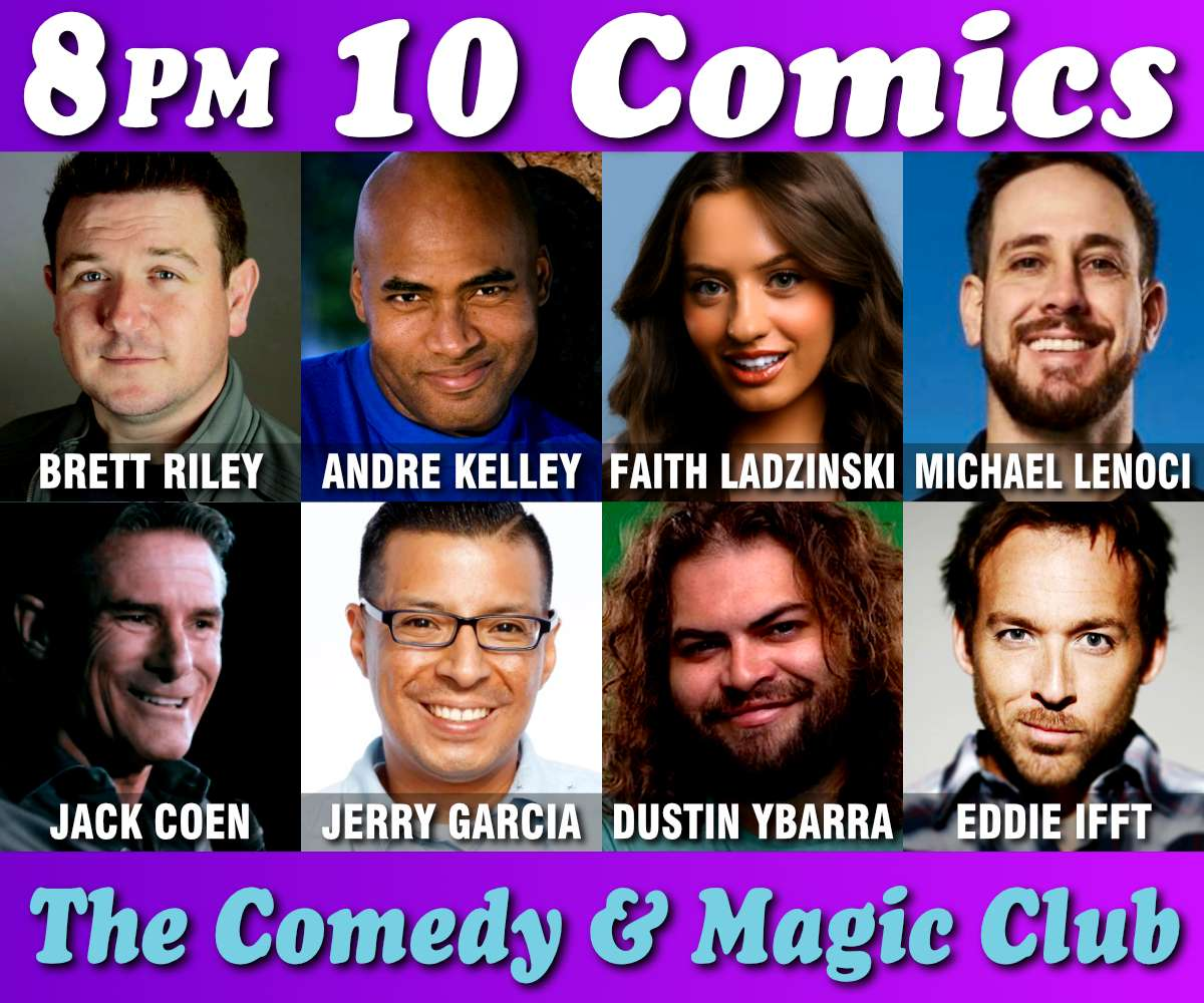 Poster for 10 Comics Show at 8PM