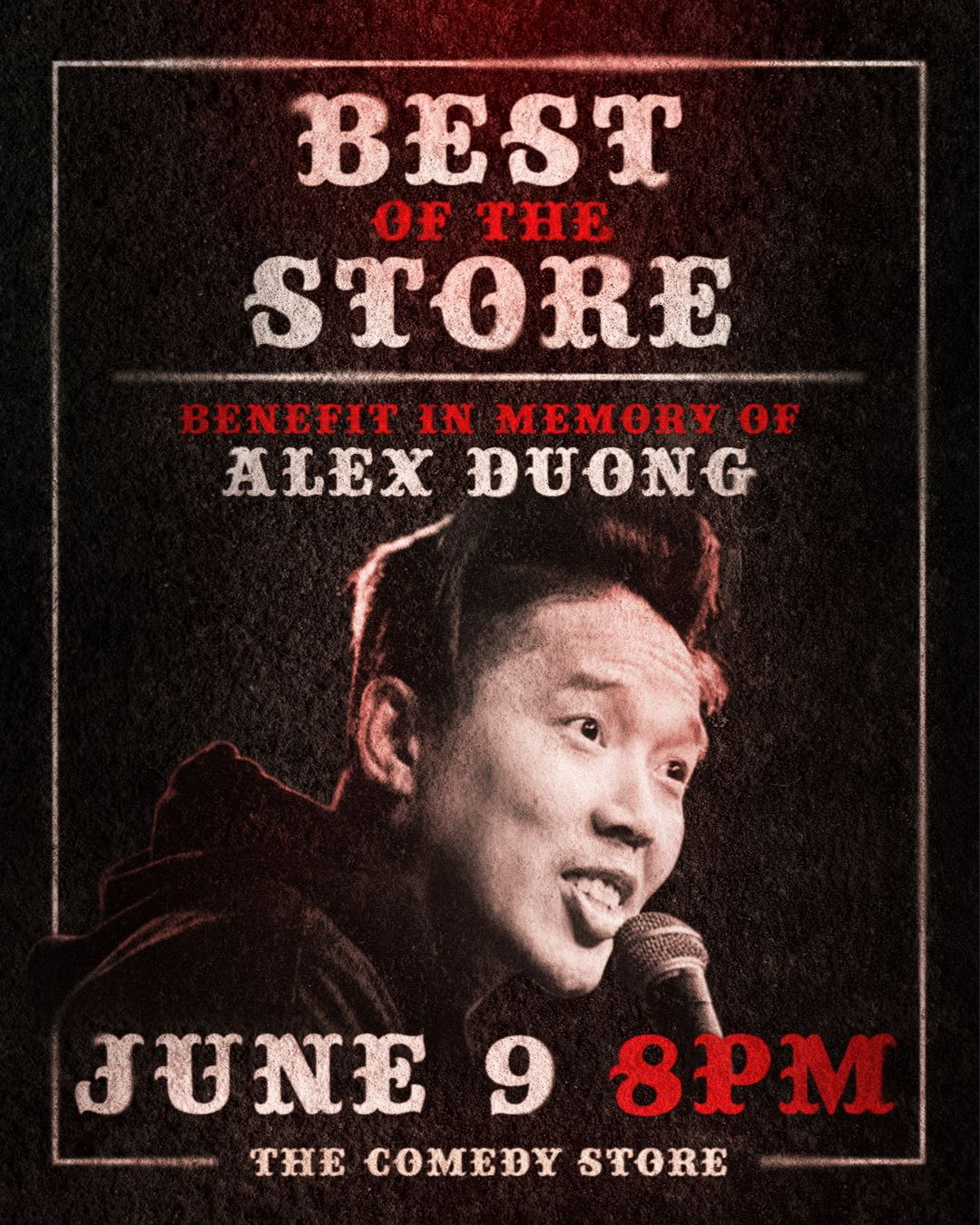 Poster for Best of the Store Benefit in Memory of Alex Duong