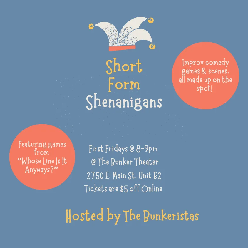 Poster for Jest Improv's First Friday Show: Short Form Shenanigans!