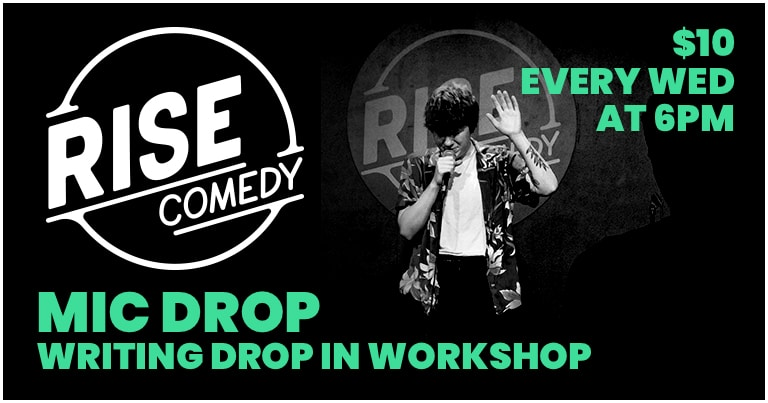 Poster for Mic Drop Joke Writing Workshop