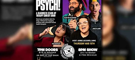 Poster for Psych! A Diagnostic Stand Up Therapy Comedy Show!