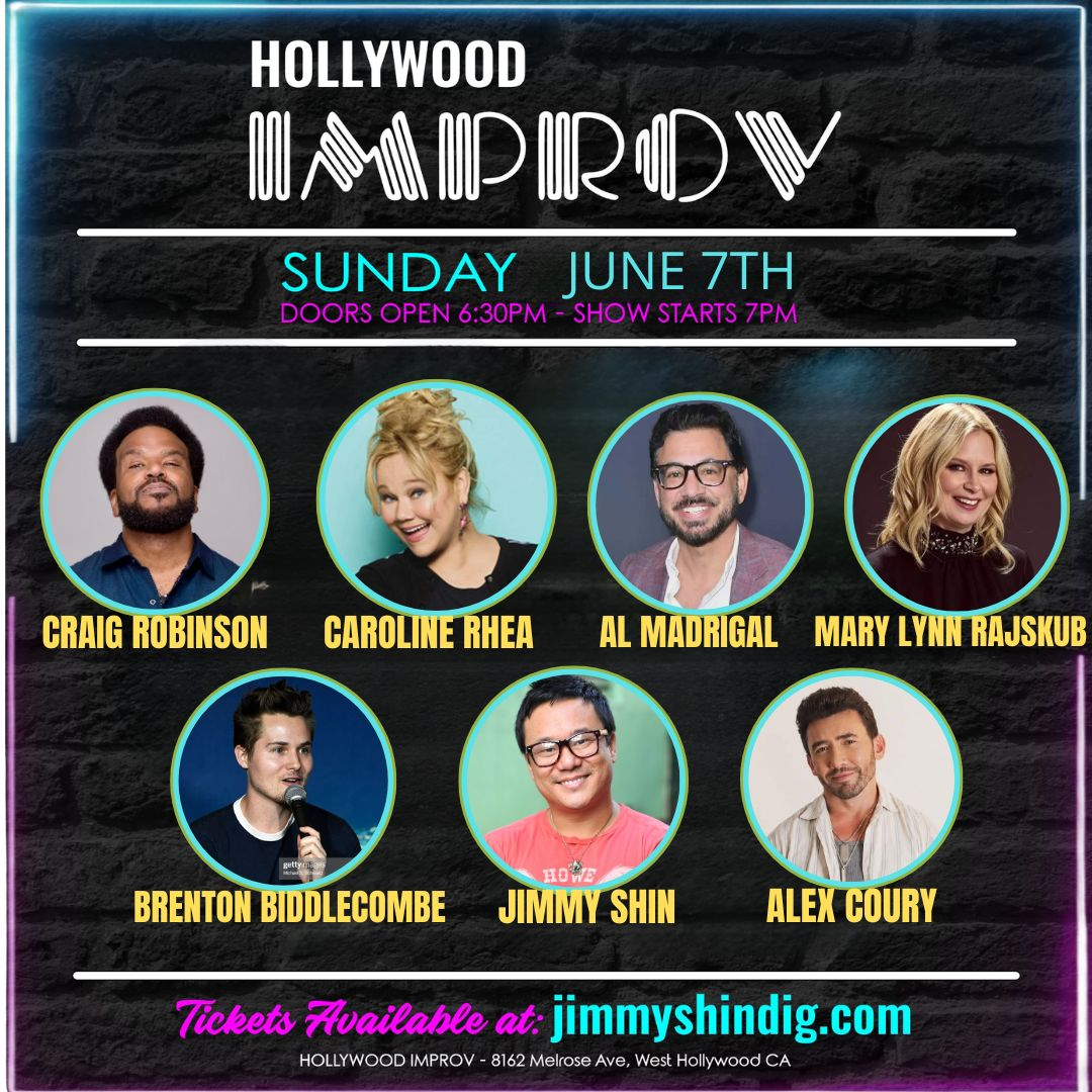 Poster for Tonight at the Improv ft. Craig Robinson, Caroline Rhea, Al Madrigal, Mary Lynn Rajskub, Brenton Biddlecombe, Jimmy Shin, Alex Coury