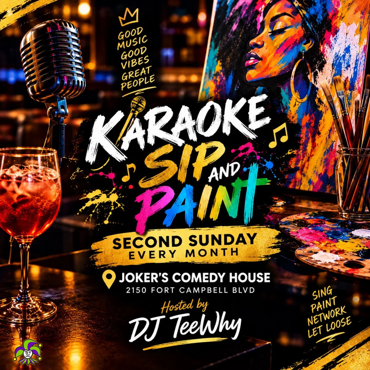 Poster for "Karaoke" Paint and Sip