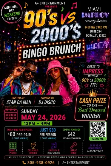 Poster for A+ Entertainment Presents: 90’s vs 2000’s Bingo Brunch