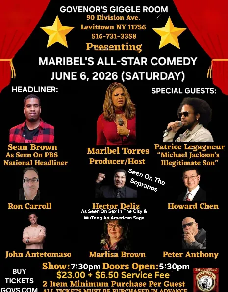 Poster for MARIBEL'S ALL-STAR COMEDY -SPECIAL EVENT IN THE GIGGLE ROOM SATURDAY, 6/6 @ 7:30PM