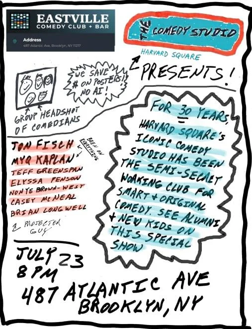 Poster for The Comedy Studio by Harvard Square
