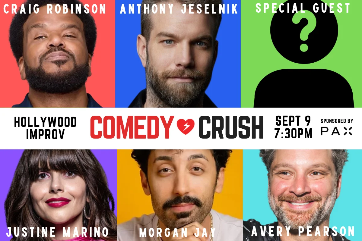 Poster for *JUST ADDED ANTHONY JESELNIK* COMEDY CRUSH ft. CRAIG ROBINSON, MORGAN JAY, JUSTINE MARINO, AVERY PEARSON & HUGE SPECIAL GUEST!