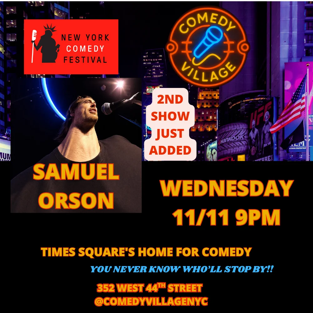 Poster for New York Comedy Festival | Samuel Orson November 11th @9pm