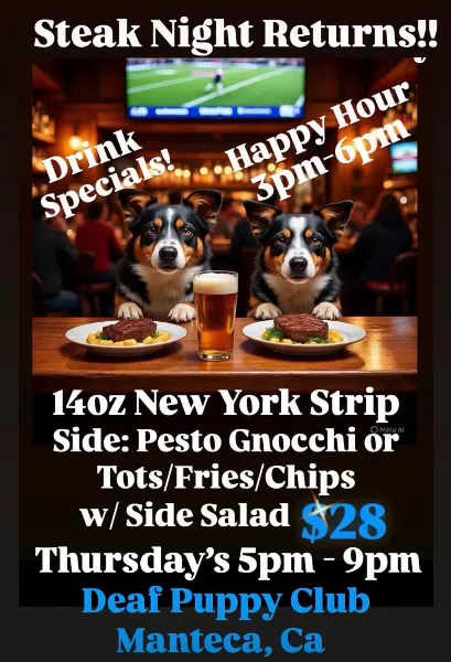 Poster for Thursday Steak Night
