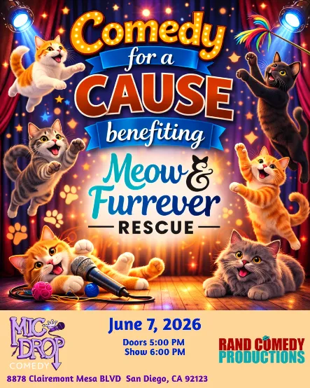 Poster for COMEDY FOR A CAUSE: MEOW & FURREVER CAT RESCUE