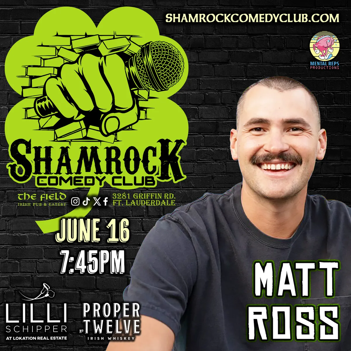 Poster for Matt Ross @ Shamrock Comedy Club