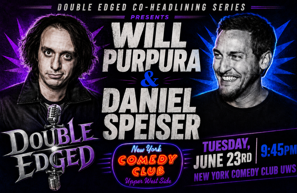 Poster for Double Edged Co-Headlining Series ft. Will Purpura and Daniel Speiser