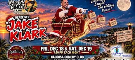 Poster for Caloosa Comedy Christmas Nights with Headliner Jake Klark