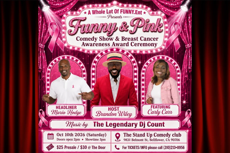 Poster for Funny & Pink: Comedy Show & Breast Cancer Awareness Award Ceremony
