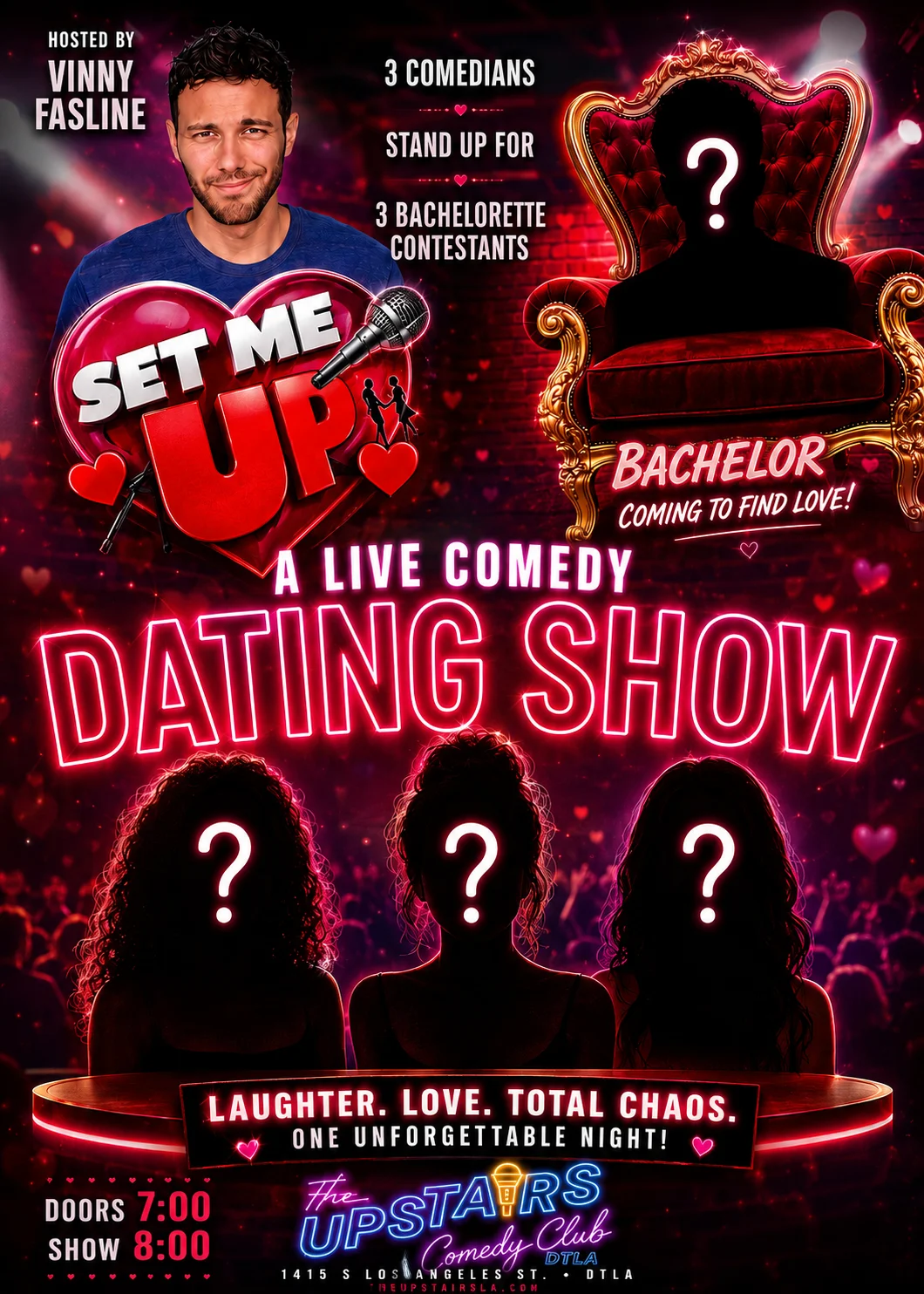 Poster for SET ME UP hosted by Vinny Fasline