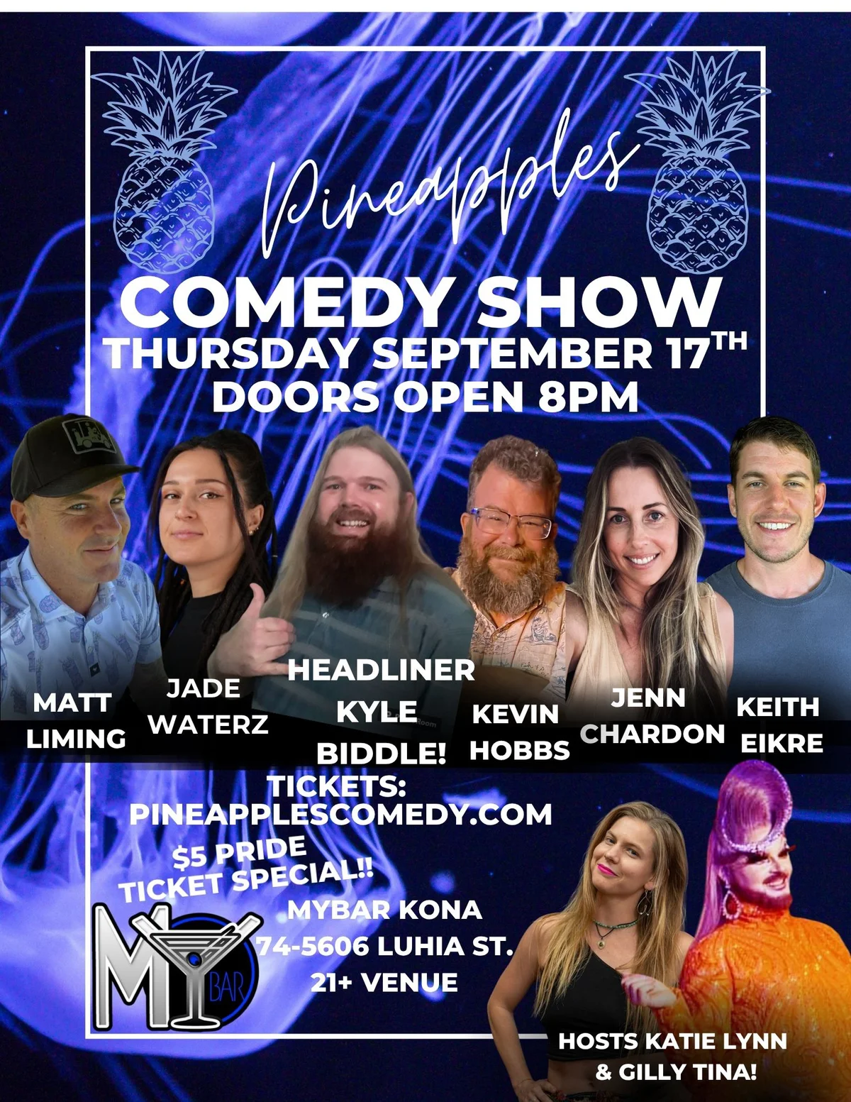 Poster for Pineapples Comedy Pride Eve special!!!