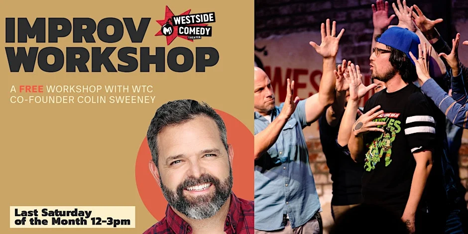 Poster for FREE Improv Workshop with Colin Sweeney