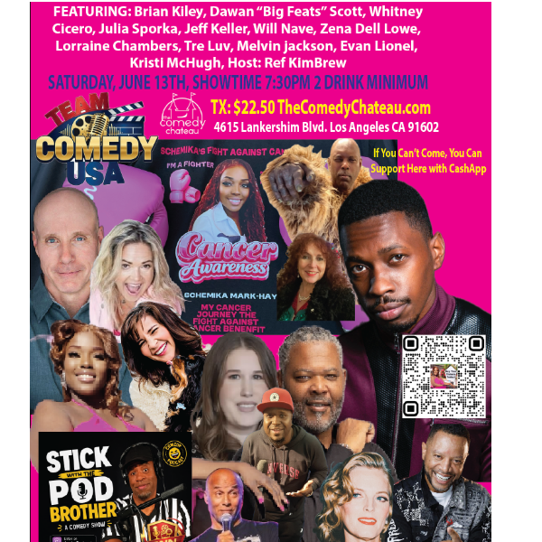 Poster for A Cancer Awareness Comedy Night for Schemika