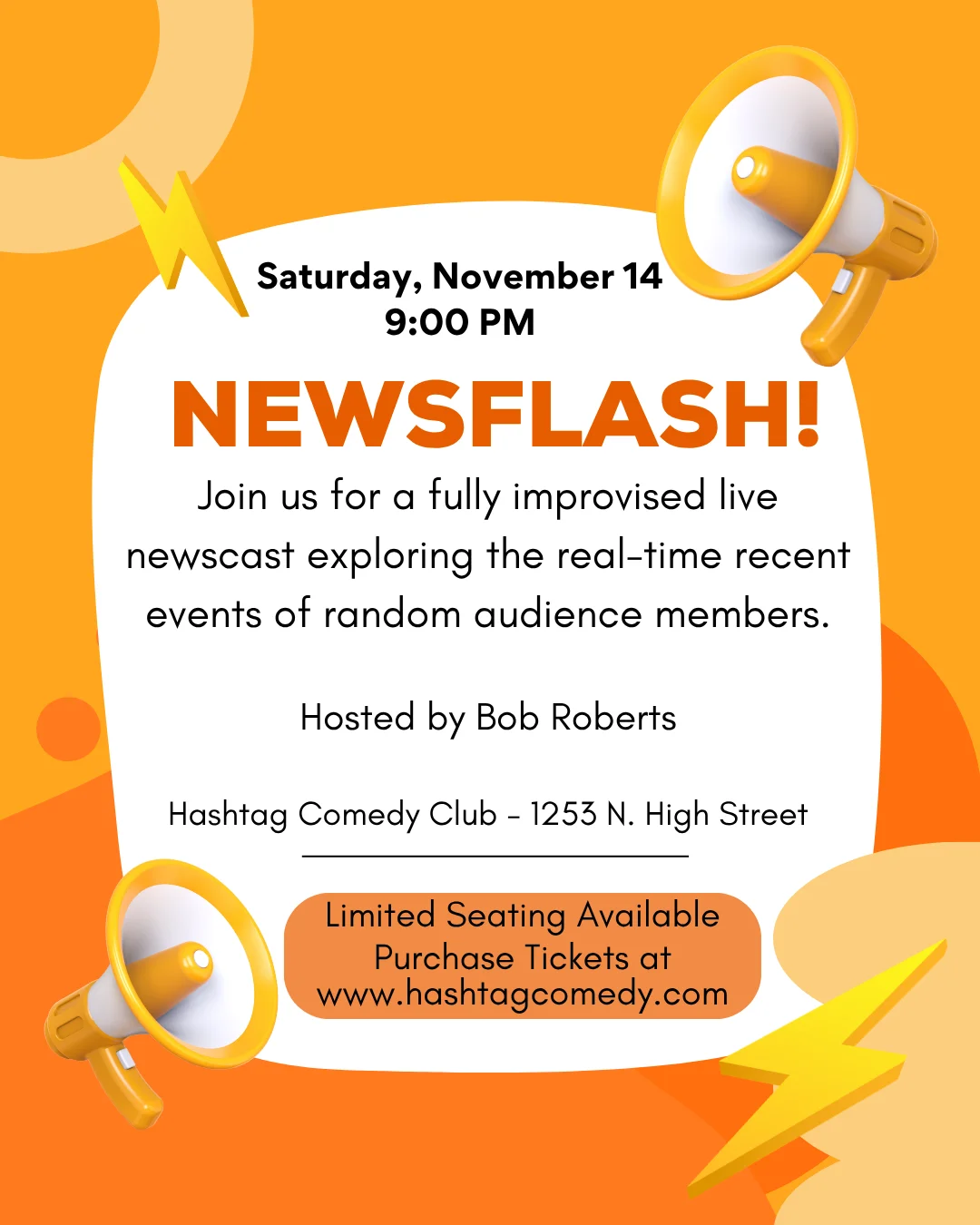 Poster for NEWSFLASH! hosted by Bob Roberts