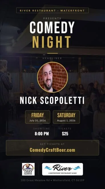Poster for Comedy Night at Brew Ha Ha at River