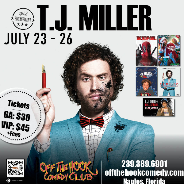 Poster for Comedian T.J. Miller Live in Naples, Florida!