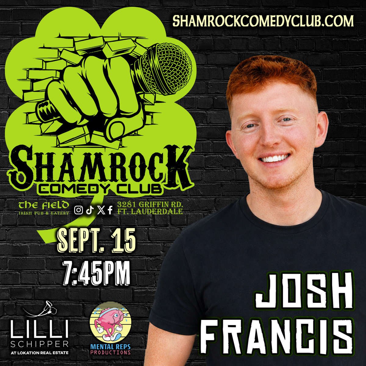 Poster for Josh Francis @ Shamrock Comedy Club