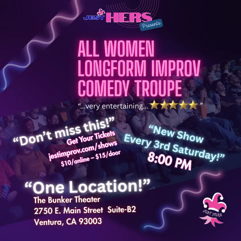 Poster for Jest Improv's Third Saturday Show: Jest Hers HERStory!