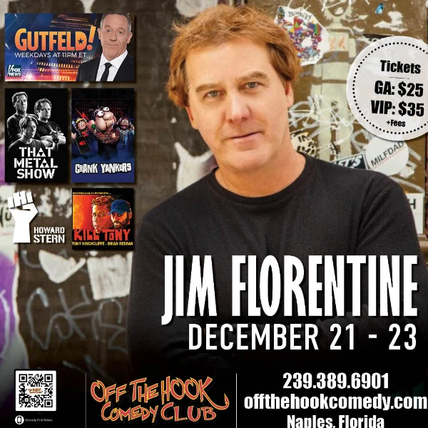 Poster for Comedian Jim Florentine Live in Naples, Florida!