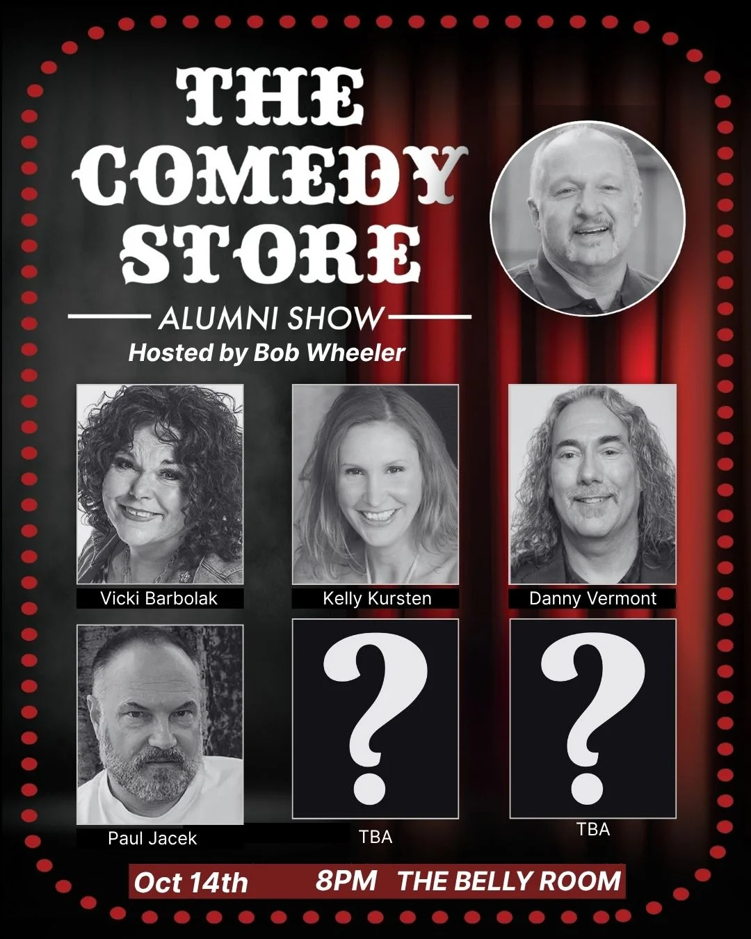 Poster for The Comedy Store Alumni Show Hosted by Bob Wheeler