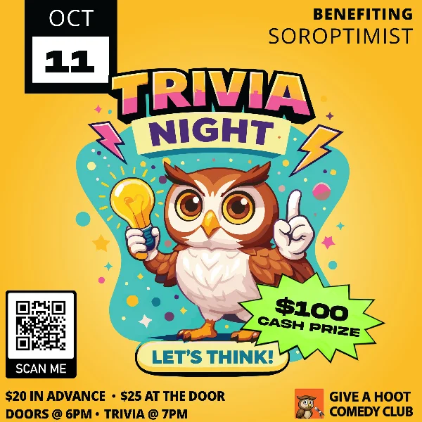Poster for Trivia Night Benefitting Soroptimist Int.
