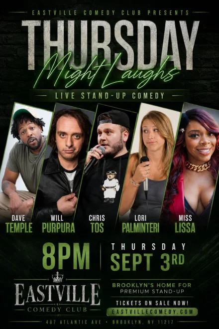 Poster for Miss Lissa Knows, Will Purpura, Chris Tos, Dave Temple, Lori Palminteri