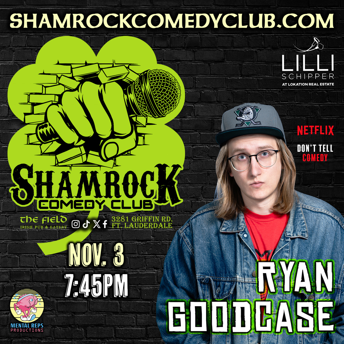 Poster for Ryan Goodcase @ Shamrock Comedy Club