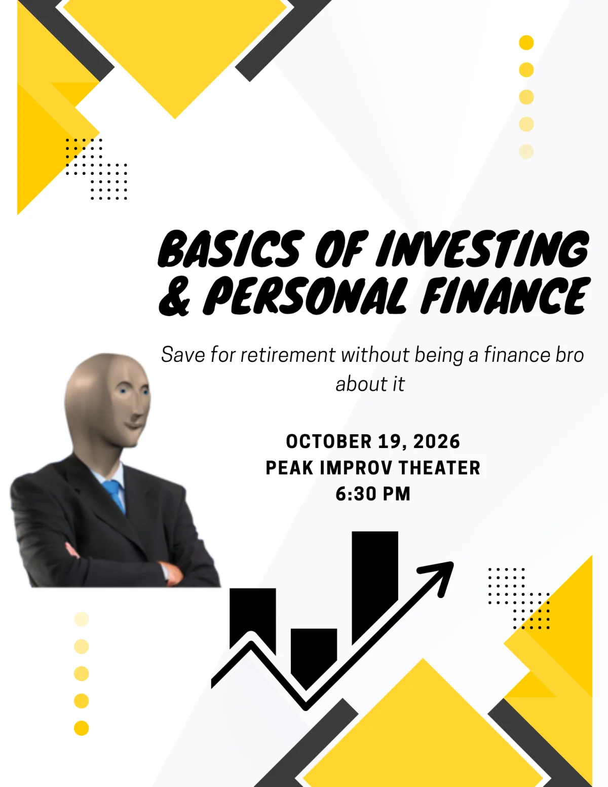 Poster for Basics of Investing and Personal Finance Workshop