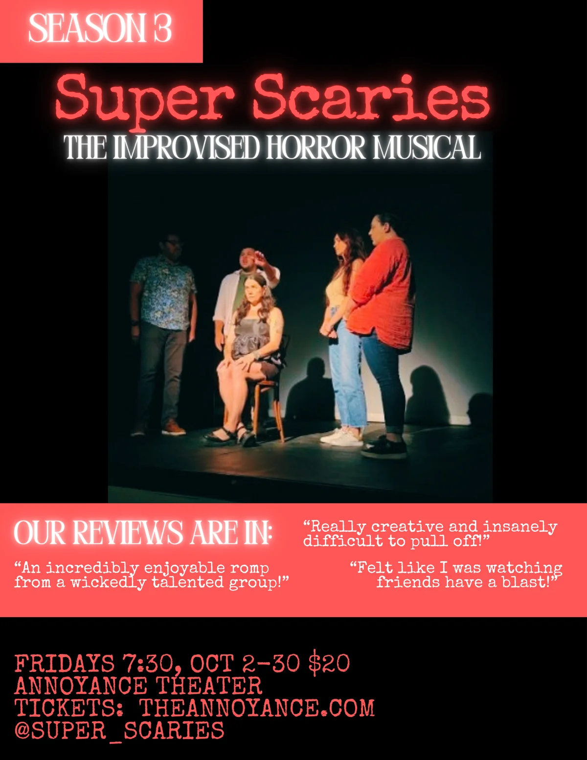 Poster for Super Scaries: The Improvised Horror Musical