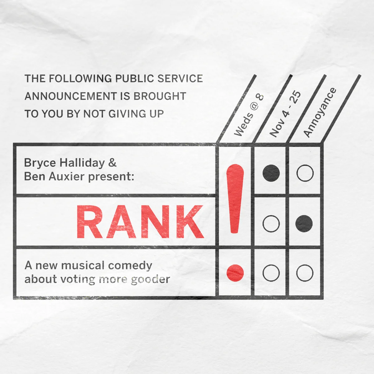 Poster for RANK! The Musical