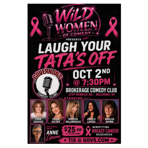 Poster for THE WILD WOMAN OF COMEDY HEADLINING CARIE KARVAS - SPECIAL EVENT - FRIDAY, OCTOBER 2, 2026 @ 7:30PM
