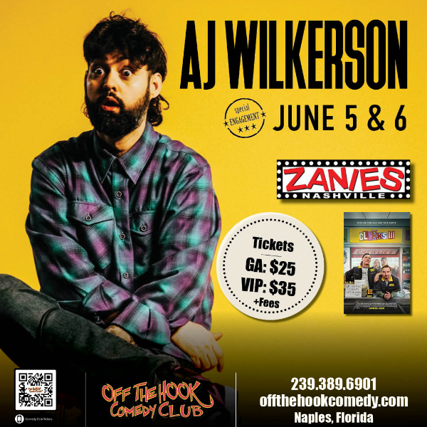 Poster for Comedian AJ Wilkerson Live in Naples, Florida!