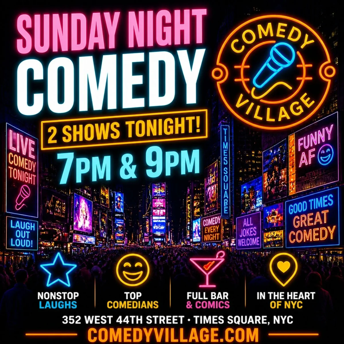 Poster for NYC Stand-Up | Sun, October 11th @9 PM