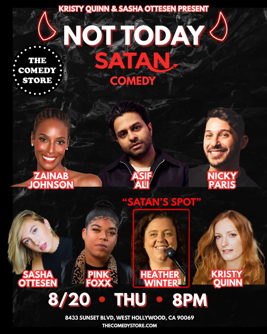 Poster for Not Today Satan Comedy
