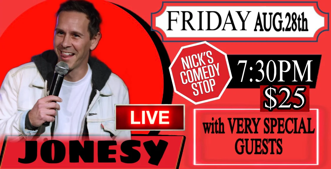 Poster for Jonesy LIVE at Nick’s 8/28