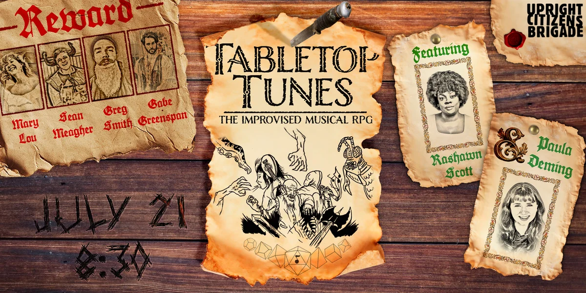 Poster for Tabletop Tunes: The Improvised Musical RPG!