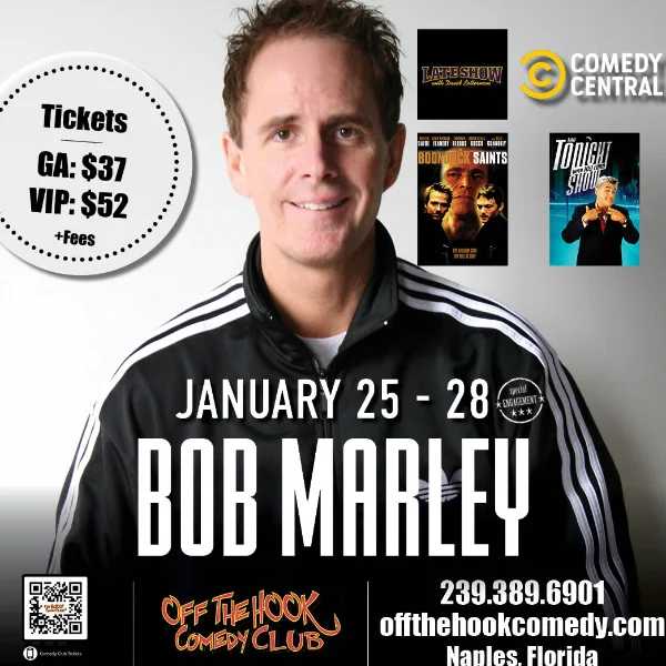 Poster for Comedian Bob Marley Live in Naples, Florida!