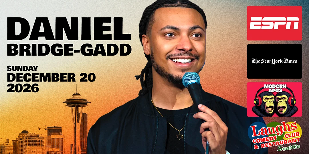 Poster for Comedy show: Daniel Bridge-Gadd at Laughs Comedy club on Dec. 20th