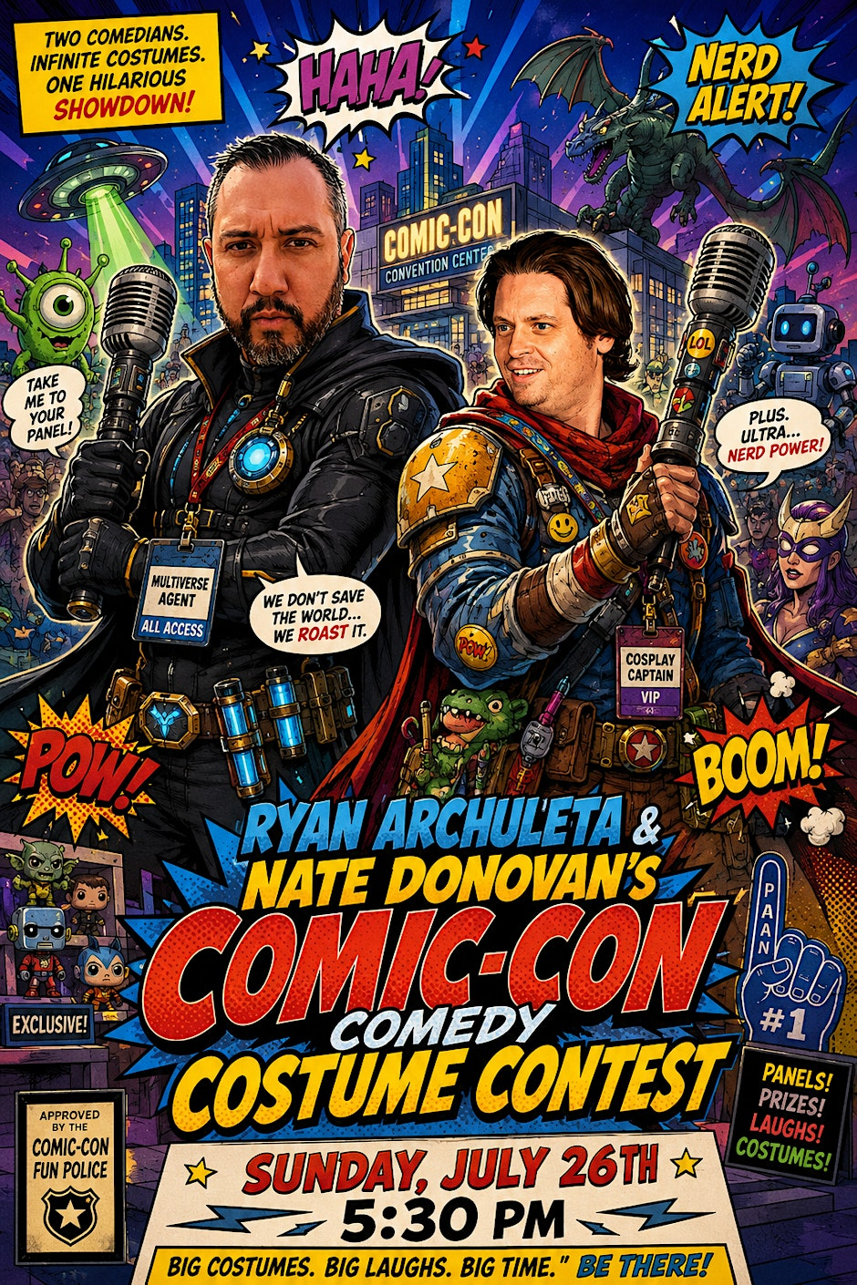 Poster for Ryan Archuleta & Nate Donovan Comic-Con Comedy Costume Contest!