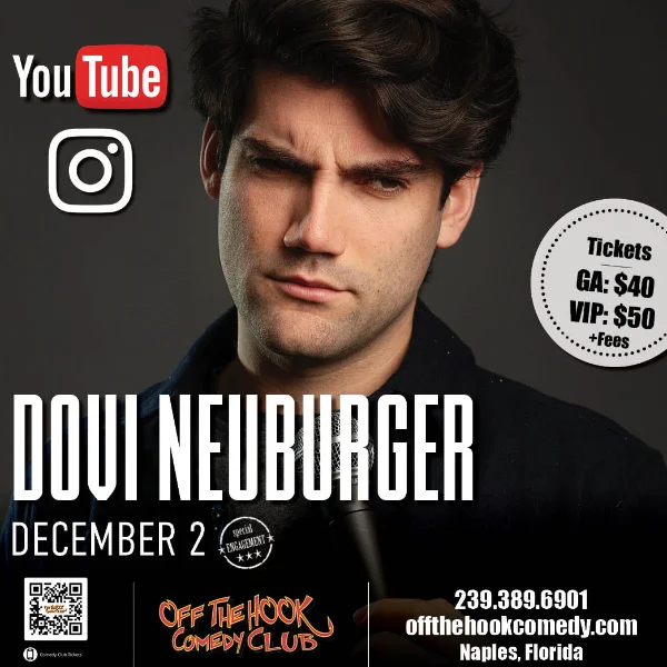 Poster for Comedian Dovi Neuburger Live in Naples, Florida!