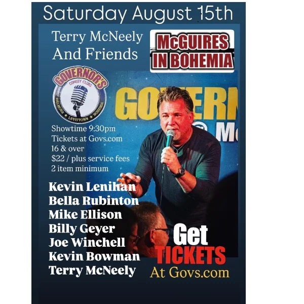 Poster for TERRY MCNEELY AND FRIENDS - SPECIAL EVENT - SATURDAY, 8/15 @ 9:30PM
