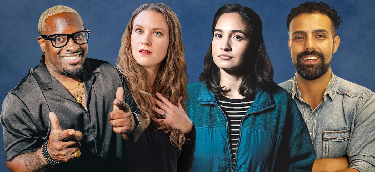Poster for Four Feature Comics Take Over Comedy Heights This Weekend at Lestat’s