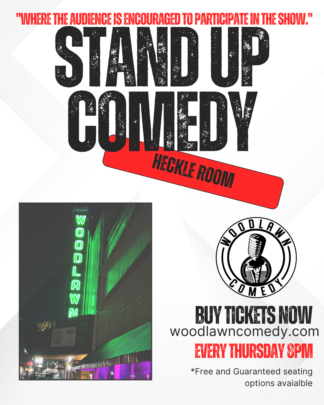 Poster for Thursday Night: Heckle Room Stand Up Comedy Show
