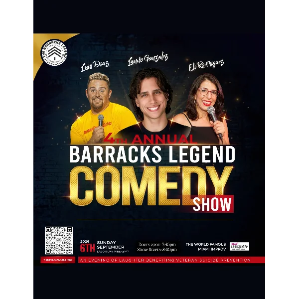 Poster for Barracks Legend 4th Annual Comedy Show Fundraiser